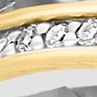 Diamond Ring in Sterling Silver and 18K Yellow Gold