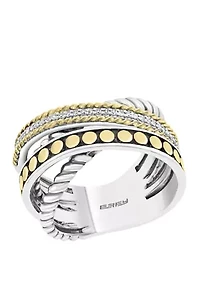 1/10 ct. t.w. Diamond Ring in Sterling Silver and 18K Yellow Gold