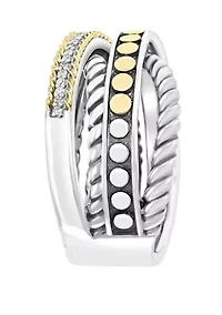 1/10 ct. t.w. Diamond Ring in Sterling Silver and 18K Yellow Gold
