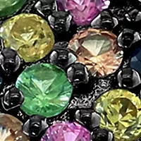 Diamond, Sapphire, Yellow Sapphire, Pink Sapphire, Orange Sapphire, Tsavorite Butterfly Ring in 14K Yellow Gold
