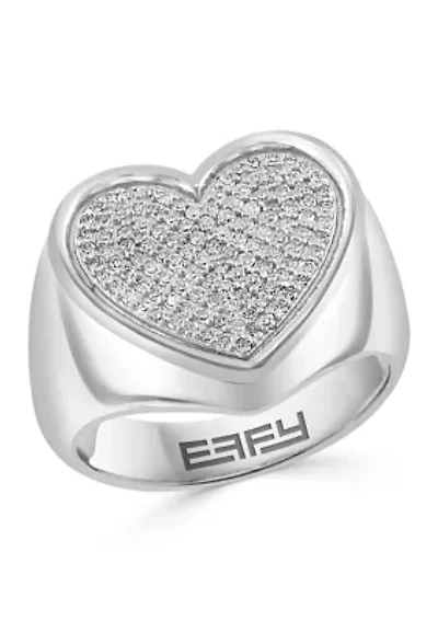 Diamond Ring in Sterling Silver