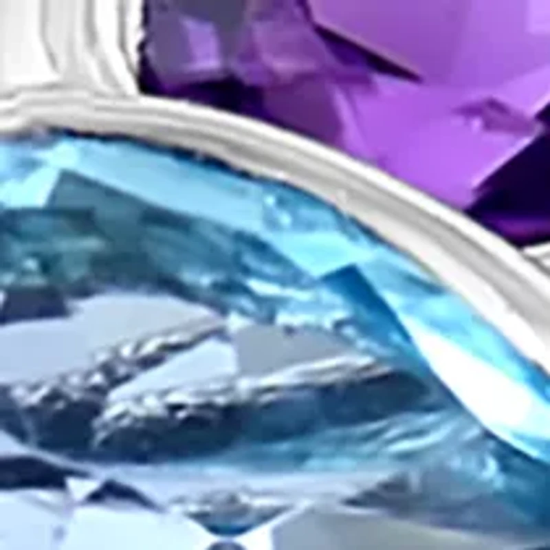 1/10 ct. t.w. Diamond, Amethyst, Blue Topaz, London Blue Topaz Ring in 925 Sterling Silver