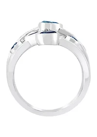 1/10 ct. t.w. Diamond, Amethyst, Blue Topaz, London Blue Topaz Ring in 925 Sterling Silver
