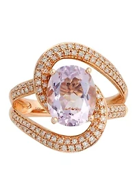 1/2 ct. t.w. Diamond and 2.7 ct. t.w. Pink Amethyst Ring in 14K Rose Gold 