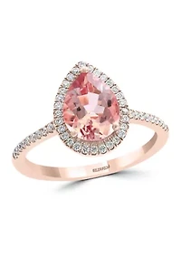 1/4 ct. t.w. Diamond and 1.55 ct. t.w. Pink Morganite Ring in 14K Rose Gold