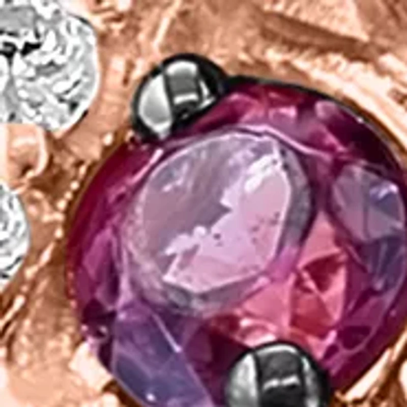 Diamond, Amethyst and Rhodolite Butterfly Ring in 14K Rose Gold