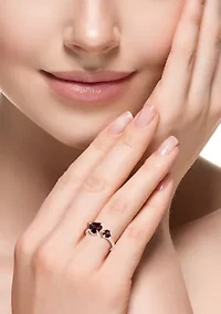 1/10 ct. t.w. Diamond, 3 ct. t.w. Rhodolite Ring in 14K Rose Gold