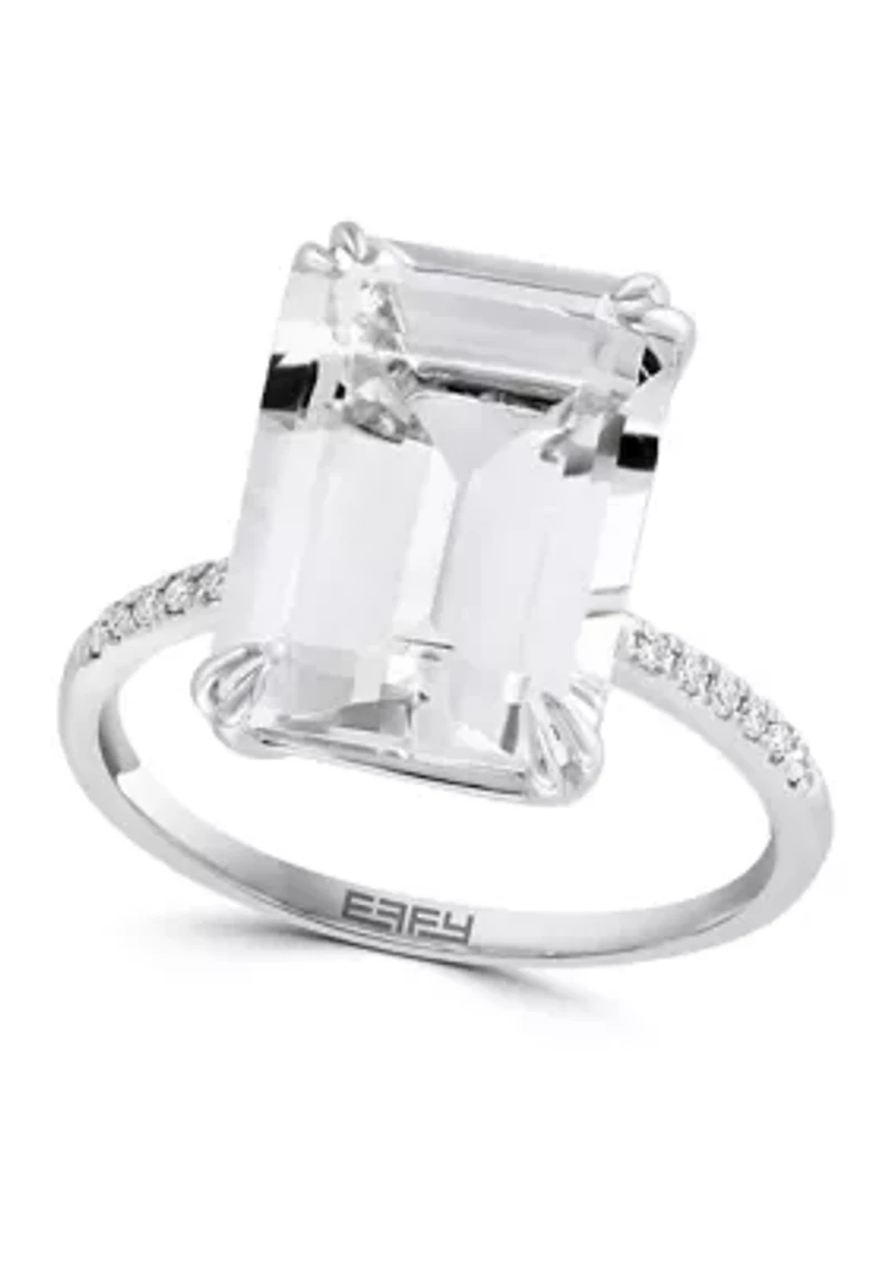 Diamond and White Topaz Ring 14K Gold