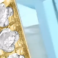 14K Yellow Gold Diamond, Blue Topaz, and Turquoise Ring