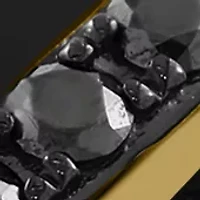 Black Diamond and Onyx Ring in 14K Yellow Gold