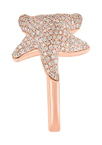 14K Yellow Gold Diamond Freshwater Pearl Ring 