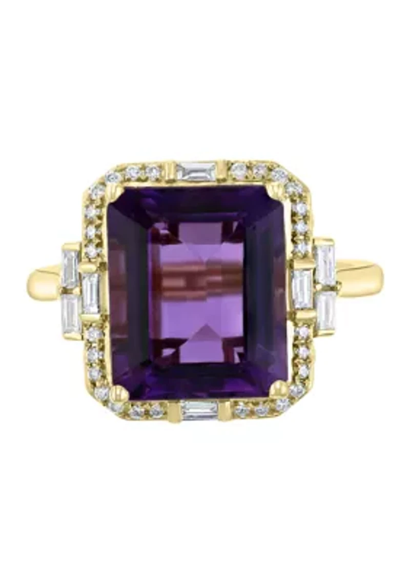 1/3 ct. t.w. Diamond and 5.74 Amethyst Ring 14K Gold