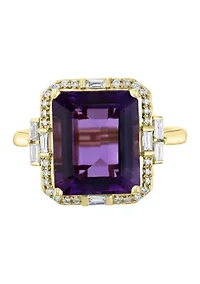 1/3 ct. t.w. Diamond and 5.74 Amethyst Ring 14K Gold