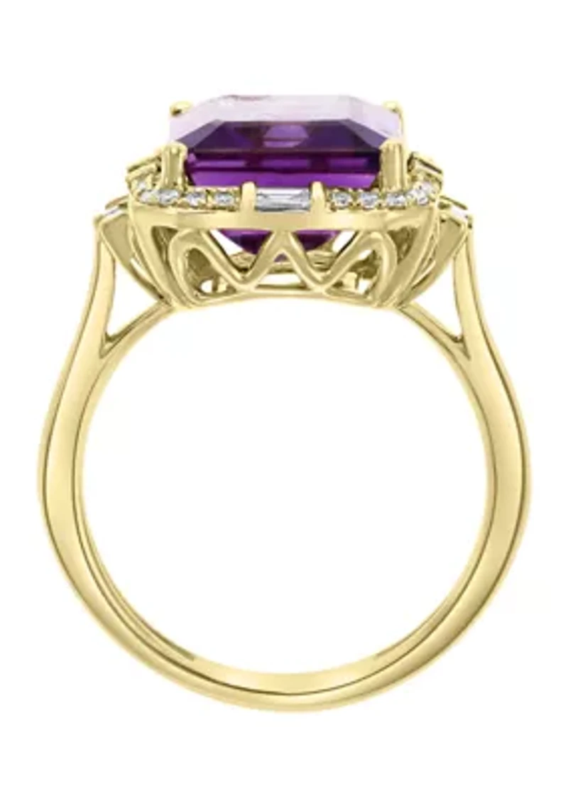 1/3 ct. t.w. Diamond and 5.74 Amethyst Ring 14K Gold