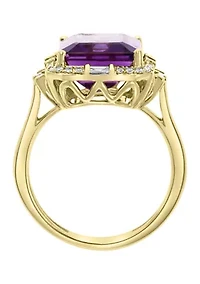 1/3 ct. t.w. Diamond and 5.74 Amethyst Ring 14K Gold