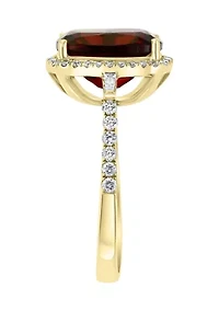  14K Yellow Gold 1/3 ct. t.w. Diamond and  5.45 ct. t.w. Garnet  Ring
