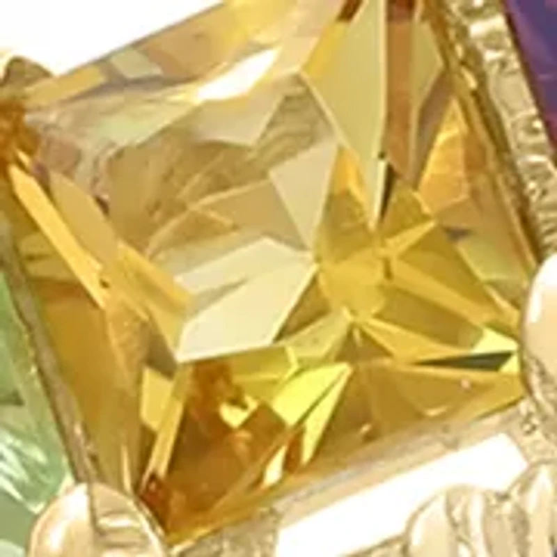 Diamond and Multi Gemstone Ring in 14K Yellow Gold