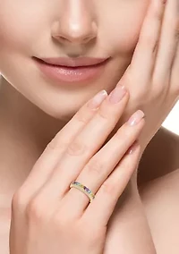Diamond and Multi Gemstone Ring in 14K Yellow Gold