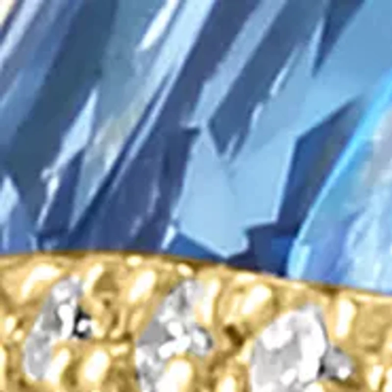 1/5 ct. t.w. Diamond and 4.2 ct. t.w. Blue Topaz Ring in 14K Yellow Gold