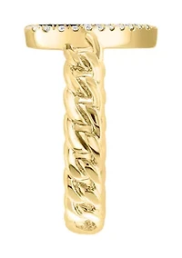 14K Yellow Gold Diamond and Onyx Ring