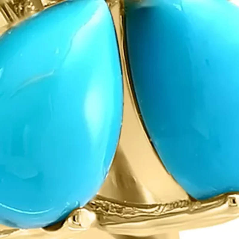 Diamond and Turquoise Ring in 14K Yellow Gold