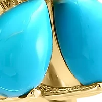 Diamond and Turquoise Ring in 14K Yellow Gold