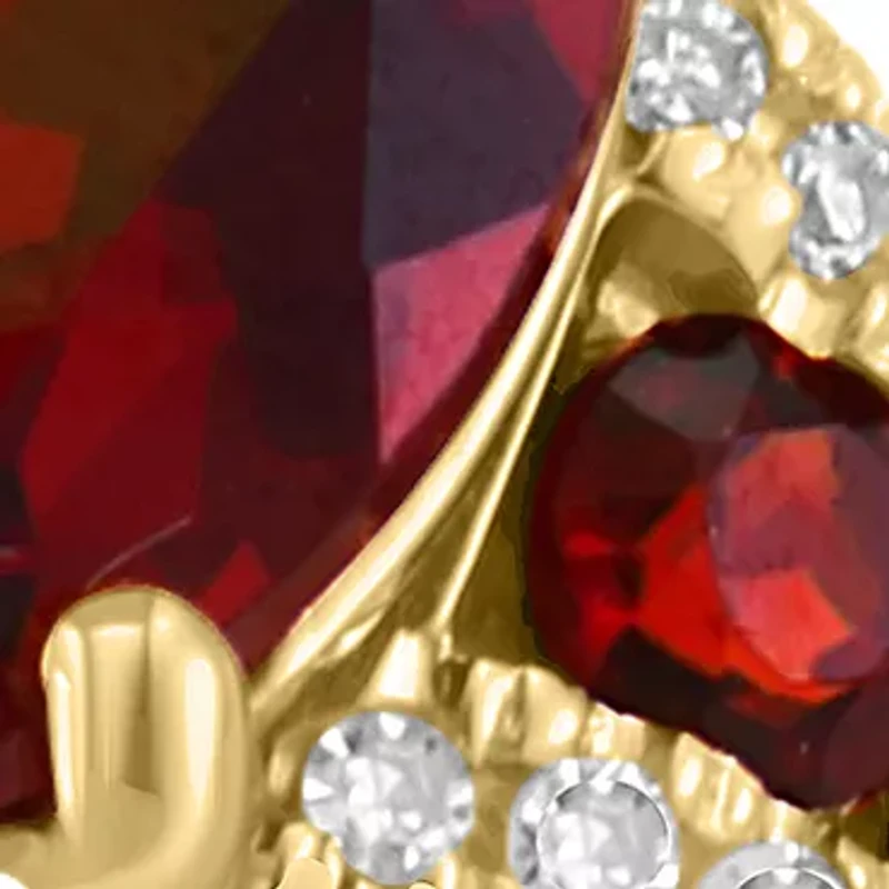 Diamond and Garnet Ring in 14K Yellow Gold