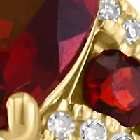 Diamond and Garnet Ring in 14K Yellow Gold