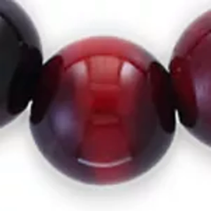 Black and Red Tiger Eye and Meteorite Beads Stretch Bracelet