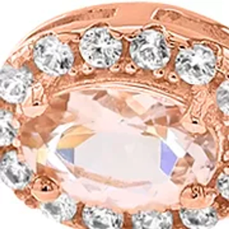 14K/Gold Over Silver Morganite Zircon Bracelet