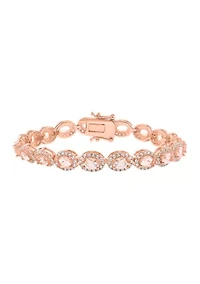 14K/Gold Over Silver Morganite Zircon Bracelet