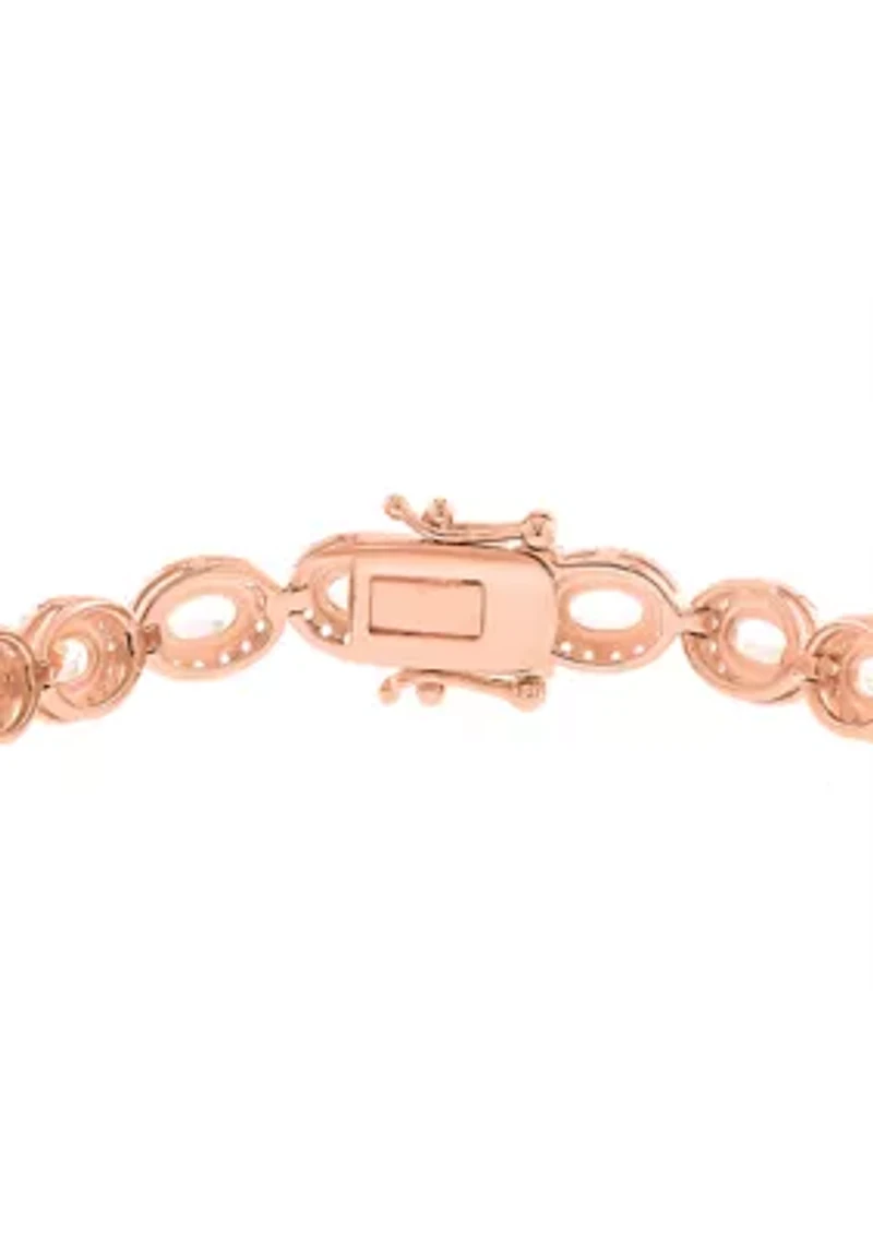 14K/Gold Over Silver Morganite Zircon Bracelet