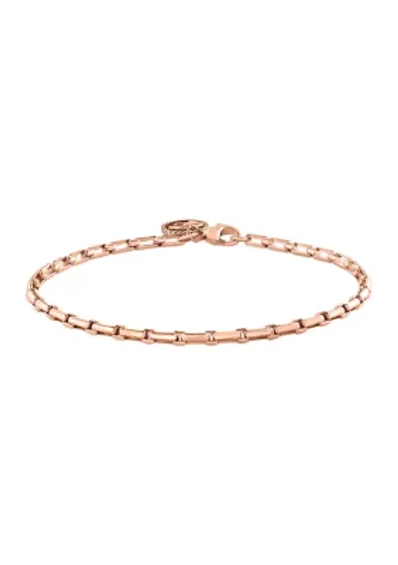 Men's Plated Bracelet in Rose Gold over Sterling Silver