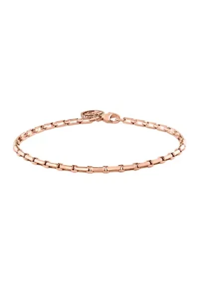 Men's Plated Bracelet in Rose Gold over Sterling Silver