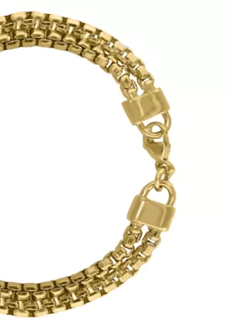 Sterling Silver/Gold Plated 8.5" Men's Bracelet 