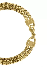 Sterling Silver/Gold Plated 8.5" Men's Bracelet 