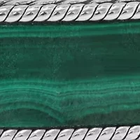 Sterling Silver and Leather Malachite Bracelet