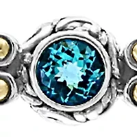 Amethyst, Blue Topaz, Citrine Adjustable Bracelet in Sterling Silver and 18k Yellow Gold
