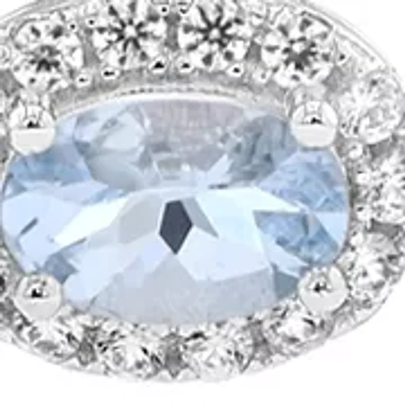 Sterling Silver Aquamarine Zircon Bracelet