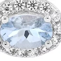 Sterling Silver Aquamarine Zircon Bracelet