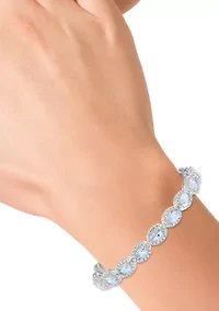 Sterling Silver Aquamarine Zircon Bracelet