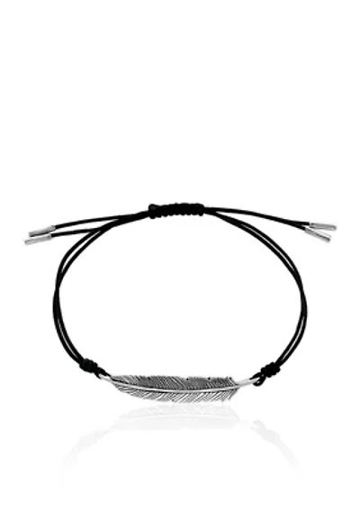 Feather Cord Bracelet in Sterling Silver