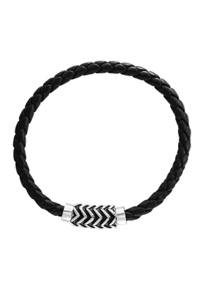 Sterling Silver and Leather Bracelet