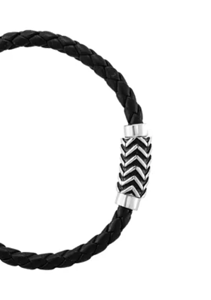 Sterling Silver and Leather Bracelet