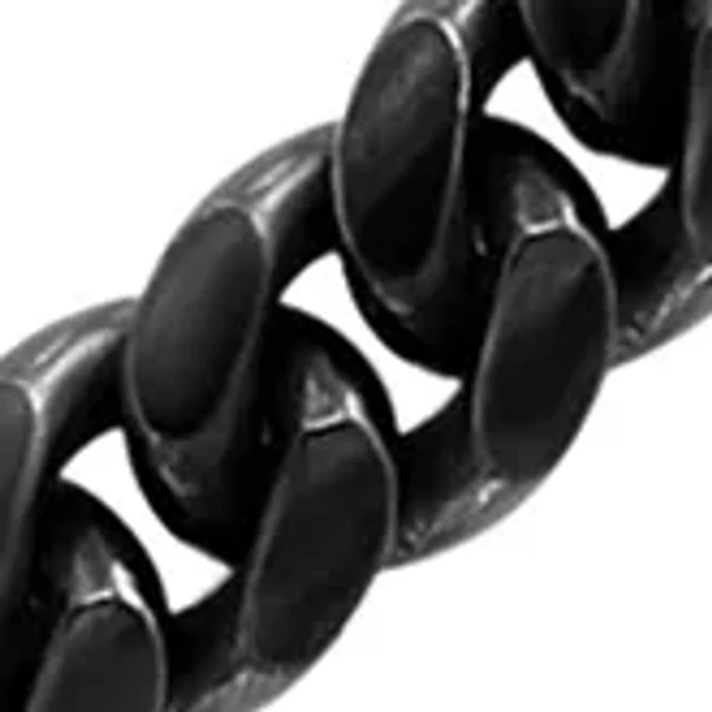 Sterling Silver and Black Rhodium  Mens 8.5 Inch  Link Chain