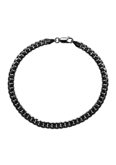 Sterling Silver and Black Rhodium  Mens 8.5 Inch  Link Chain