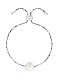  10 Millimeter Freshwater Pearl Bracelet in Sterling Silver 