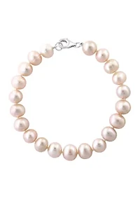 Peach Freshwater Pear Bracelet in Sterling Silver