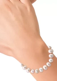 Peach Freshwater Pear Bracelet in Sterling Silver