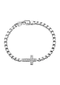 Men's 5/8 ct. t.w. White Sapphire Sterling Silver Bracelet 